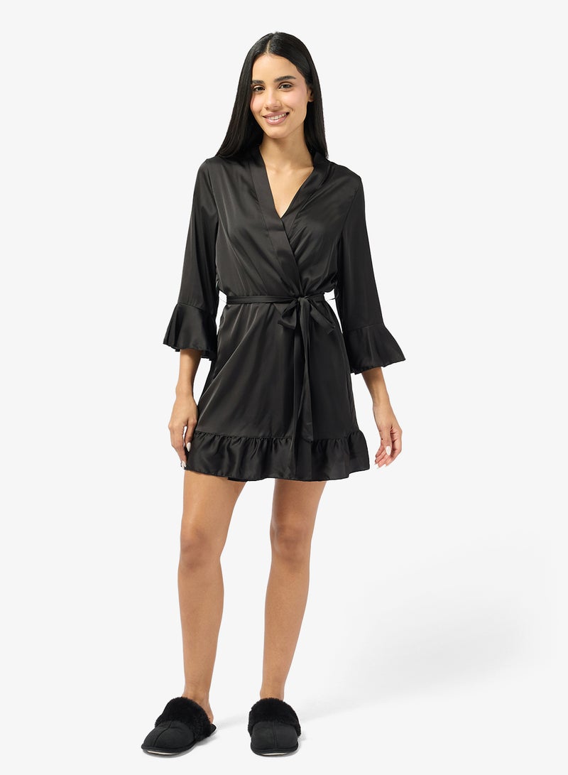 جينجر روب ساتان بحافة مكشكشة - Image 1